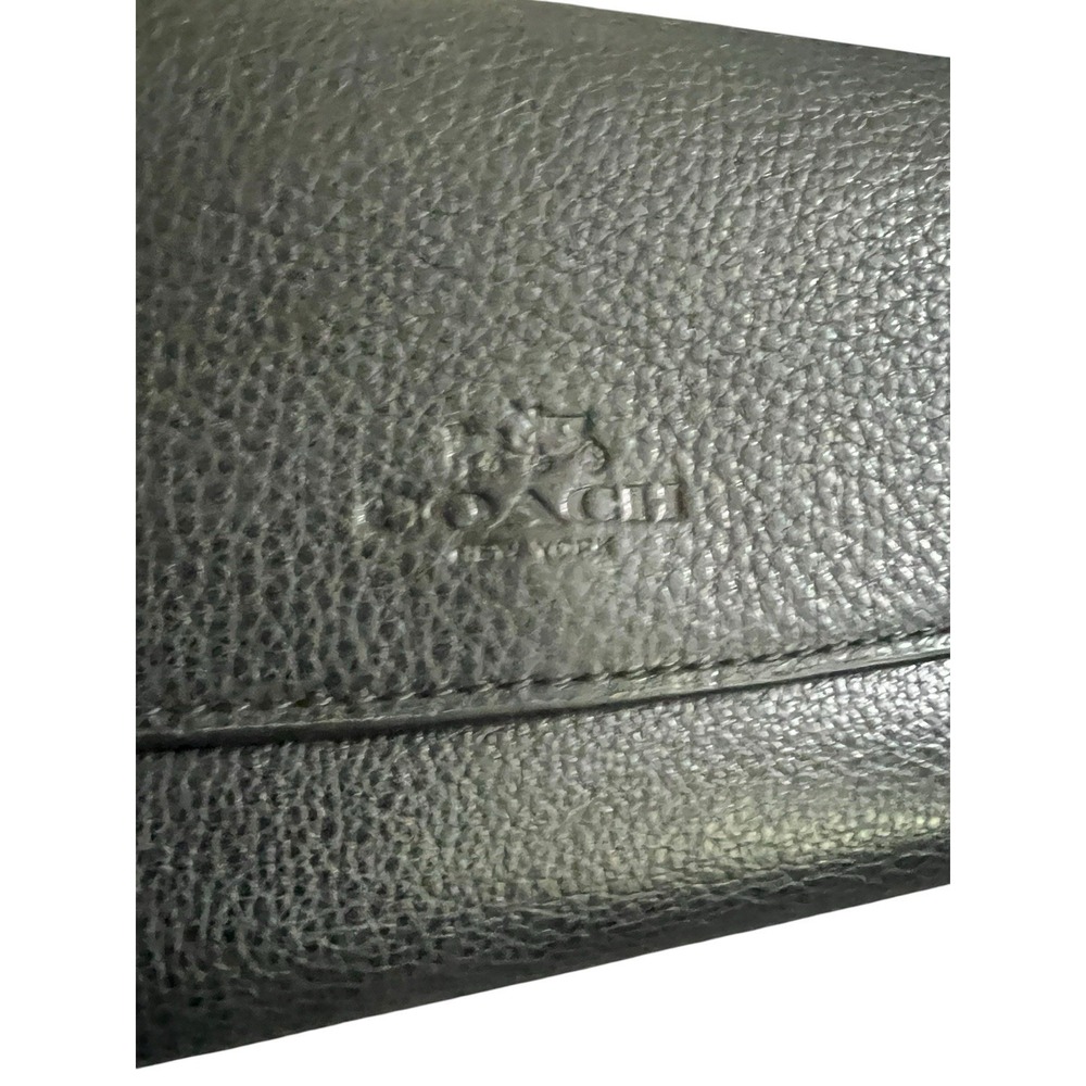 Coach Black Envelope Trifold Wallet for Women with Card Pockets, Zipper Pocket - Picture 2 of 14
